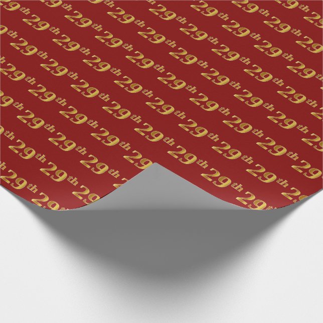 Red, Imitate Gold 29. (29.) Event Geschenkpapier (Ecke)