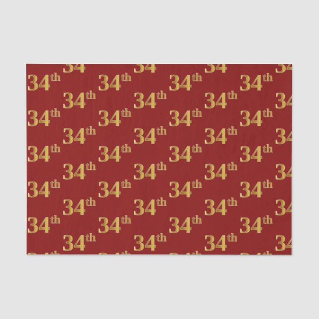 Red, Imitate Gold 34. (34.) Event Seidenpapier (Vorderseite)