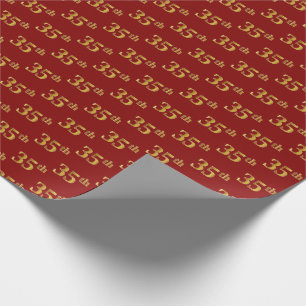 Red, Imitate Gold 35. (35.) Event Geschenkpapier