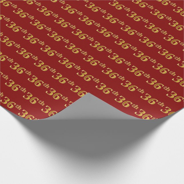Red, Imitate Gold 36. (36.) Veranstaltung Geschenkpapier (Ecke)