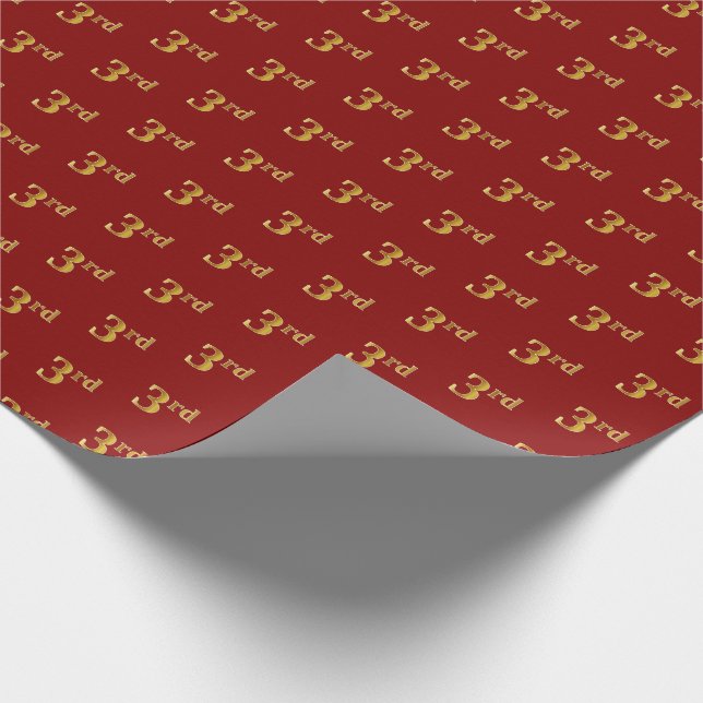 Red, Imitate Gold 3. (Dritter) Event Wrapping Pape Geschenkpapier (Ecke)