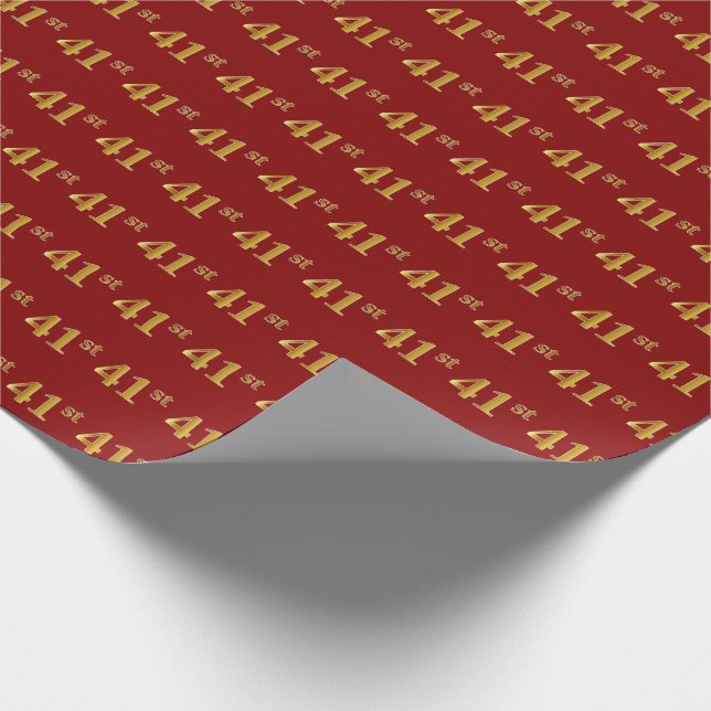 Red, Imitate Gold 41. (41.) Event Geschenkpapier (Ecke)