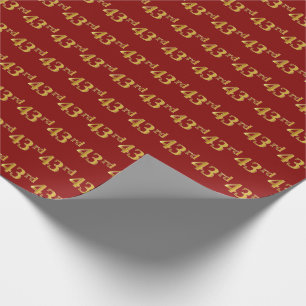 Red, Imitate Gold 43. (43.) Event Geschenkpapier
