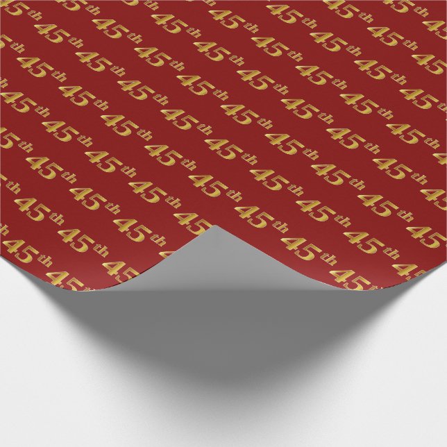 Red, Imitate Gold 45. (fünfundvierzigste) Veransta Geschenkpapier (Ecke)