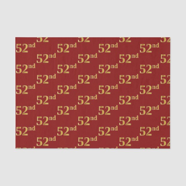 Red, Imitate Gold 52. (52.) Event Seidenpapier (Vorderseite)
