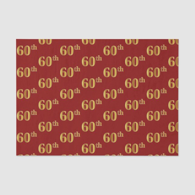 Red, Imitate Gold 60. (60.) Event Tissue Paper Seidenpapier (Vorderseite)