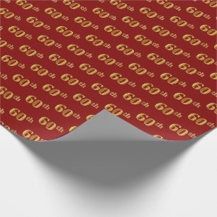 Red, Imitate Gold 60. (Sechzigste) Veranstaltung Geschenkpapier