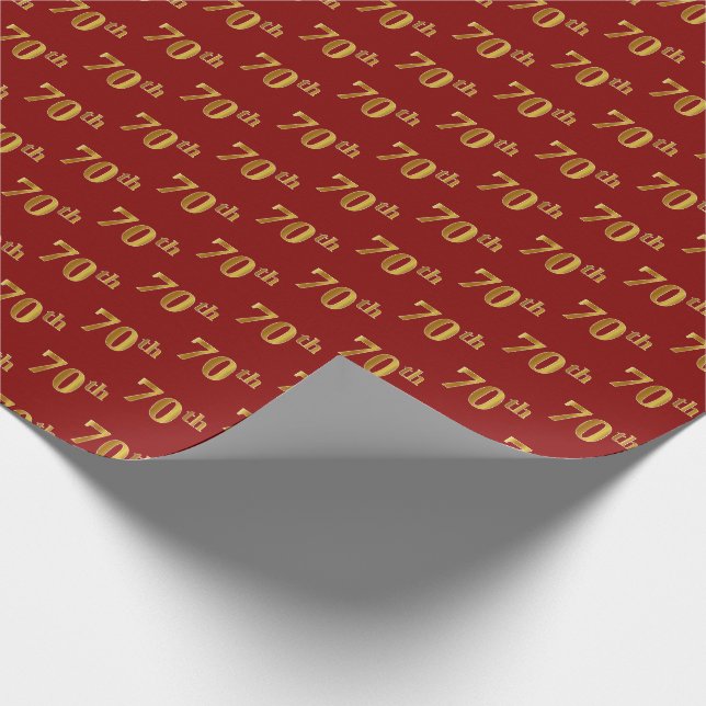 Red, Imitate Gold 70. (Siebzigste) Veranstaltung Geschenkpapier (Ecke)