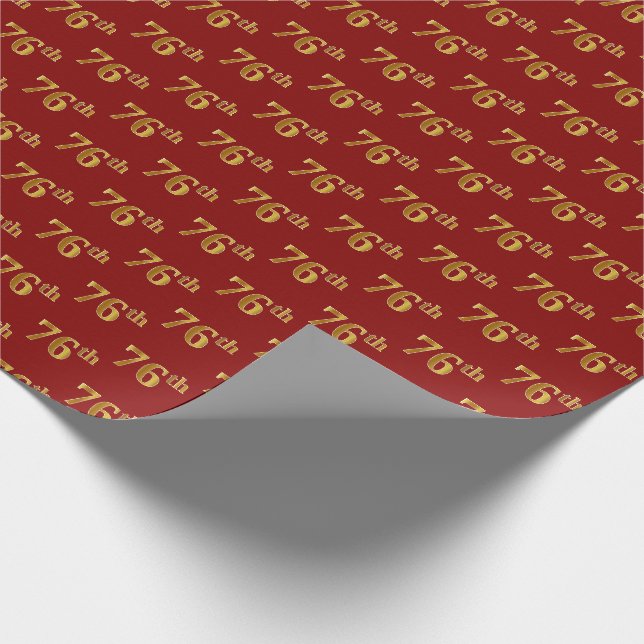 Red, Imitate Gold 76. (76.-6.) Veranstaltung Geschenkpapier (Ecke)