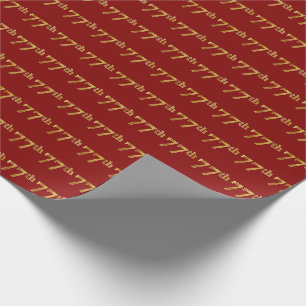 Red, Imitate Gold 77. (77.-7.) Veranstaltung Geschenkpapier