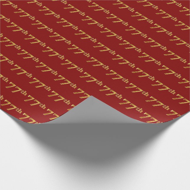 Red, Imitate Gold 77. (77.-7.) Veranstaltung Geschenkpapier (Ecke)
