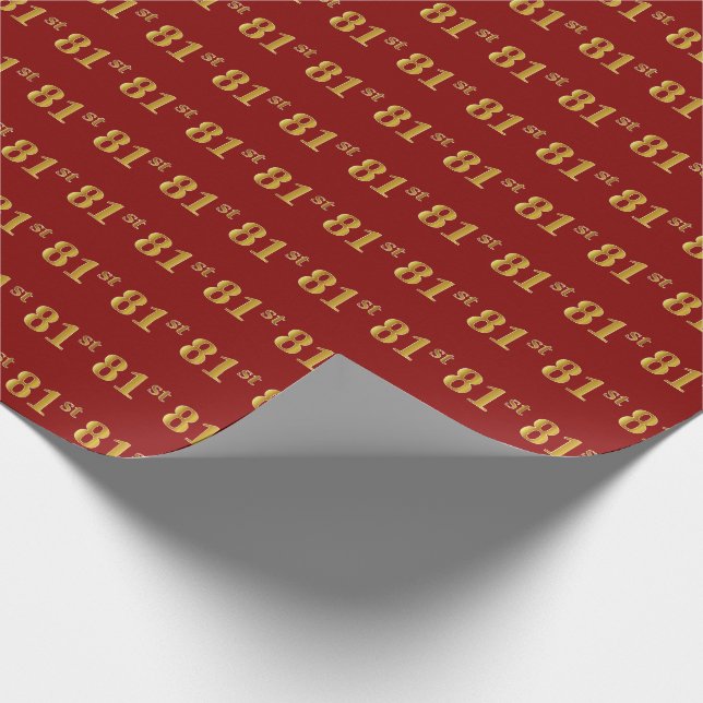 Red, Imitate Gold 81. (81. Geschenkpapier (Ecke)