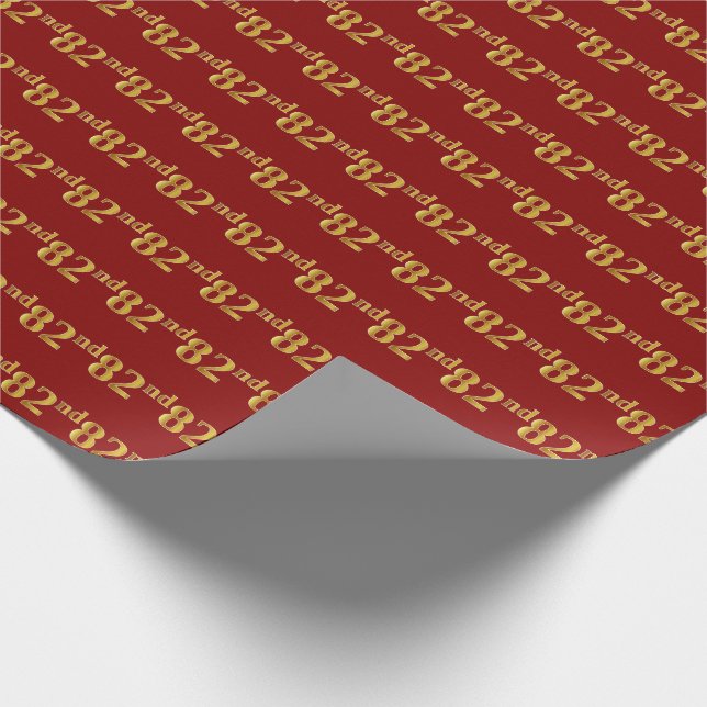 Red, Imitate Gold 82. (82. Geschenkpapier (Ecke)