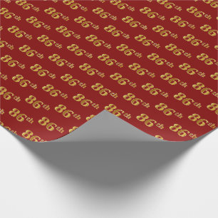 Red, Imitate Gold 86. (Achtzigste) Veranstaltung Geschenkpapier
