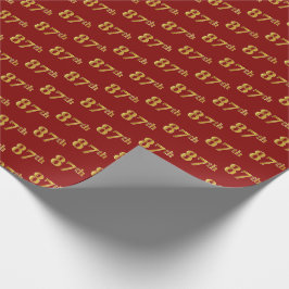 Red, Imitate Gold 87. (siebenundachtzig) Veranstal Geschenkpapier