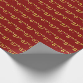 Red, Imitate Gold 87. (siebenundachtzig) Veranstal Geschenkpapier