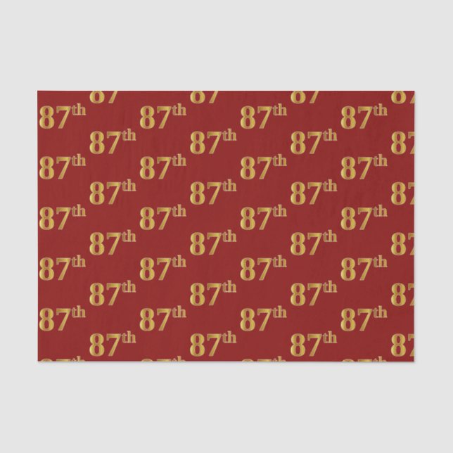 Red, Imitate Gold 87. (siebenundachtzig) Veranstal Seidenpapier (Vorderseite)