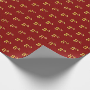Red, Imitate Gold 8. (Achte) Veranstaltung Geschenkpapier