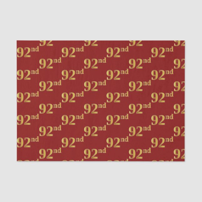 Red, Imitate Gold 92. (Neunzigste) Veranstaltung Seidenpapier (Vorderseite)