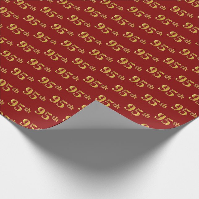 Red, Imitate Gold 95. (fünfundneunzigste) Veransta Geschenkpapier (Ecke)