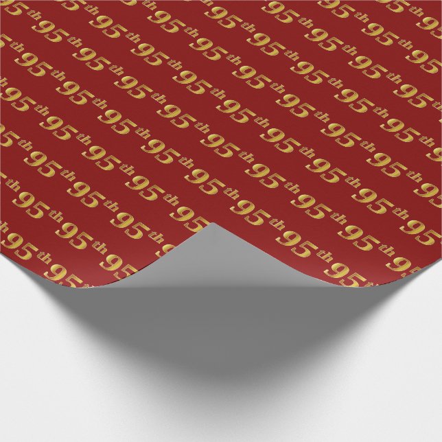 Red, Imitate Gold 95. (fünfundneunzigste) Veransta Geschenkpapier (Ecke)