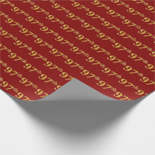 Red, Imitate Gold 97. (siebenundneunzig) Event Geschenkpapier