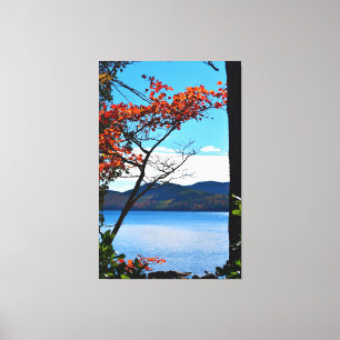 Red in Jordan Pond Diptych Leinwanddruck
