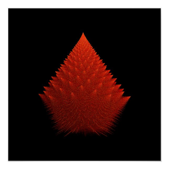 Red Incendia Script Fractal Poster (Vorderseite)
