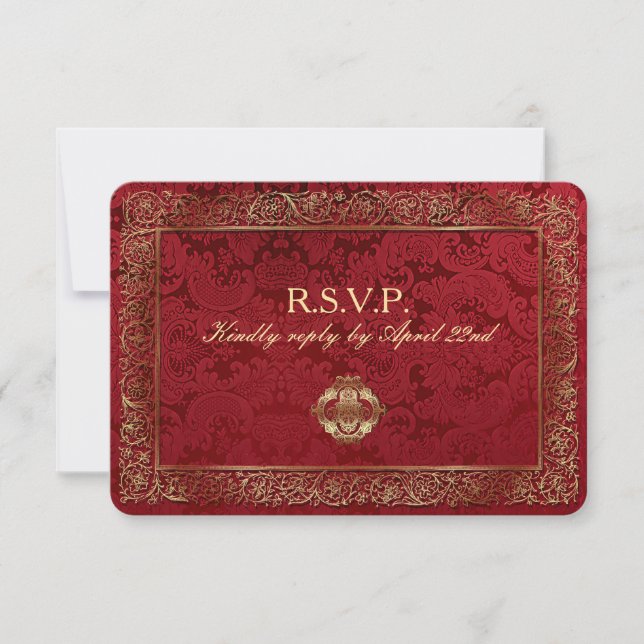 Red Indian Wedding - Antwortkarte RSVP Karte (Vorderseite)