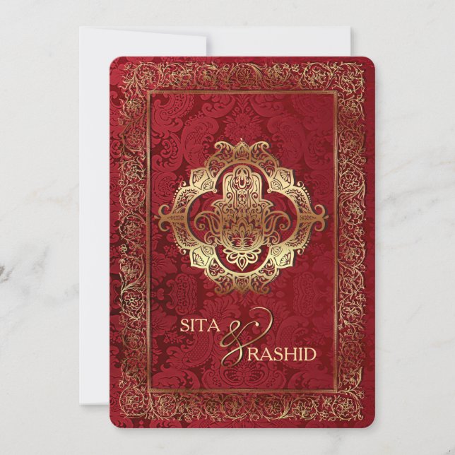 Red Indian Wedding - Einladungskarte (Vorderseite)