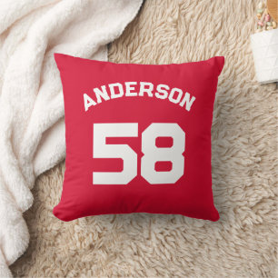 Red Individuelle Name & Number Sports Fan Kissen