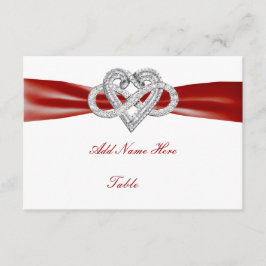 Red Infinity Heart Wedding Table Platzkarte