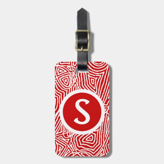 Red Initial Gepäckanhänger (Vorderseite vertikal)