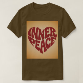 Red Inner Peace Heart Brown T-Shirt