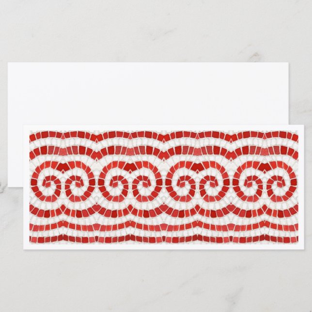 RED IONIC MOSAIC 4x9-Flachkarte Karte (Vorne/Hinten)
