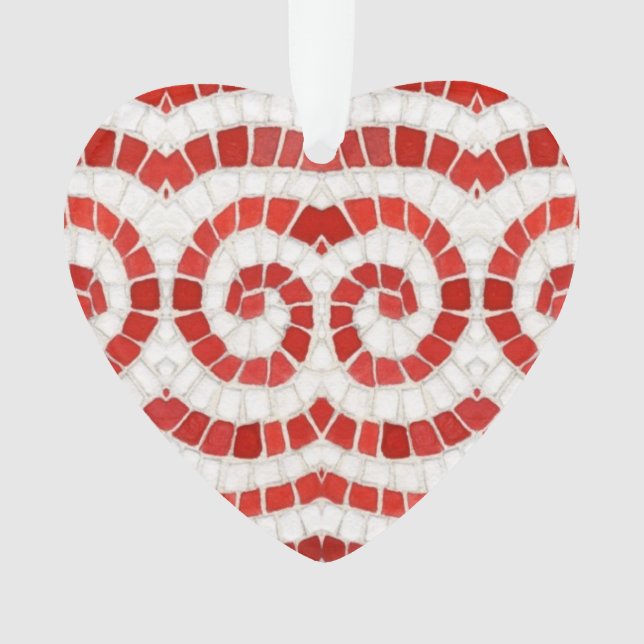 RED IONIC MOSAIC Acrylherz-Ornament Ornament (Vorderseite)