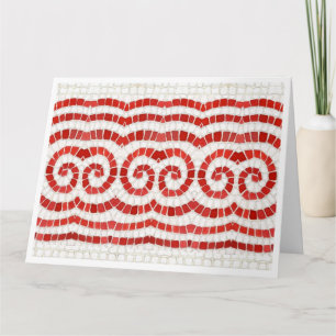 RED IONIC MOSAIC Big Greeting Card / Horizontal Karte