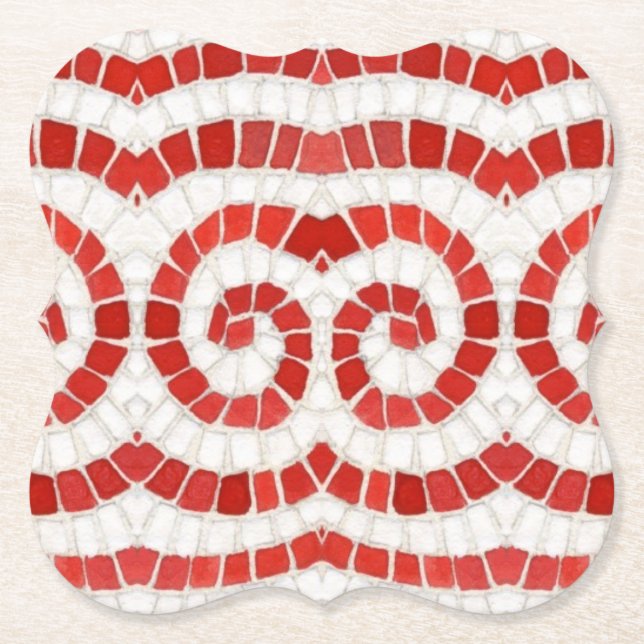 RED IONIC MOSAIC Brackets Untersetzer (Vorderseite)
