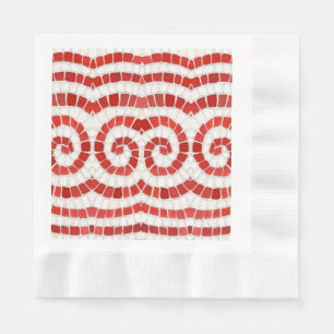 RED IONIC MOSAIC geprägtes Mittagspapier Napkins Serviette
