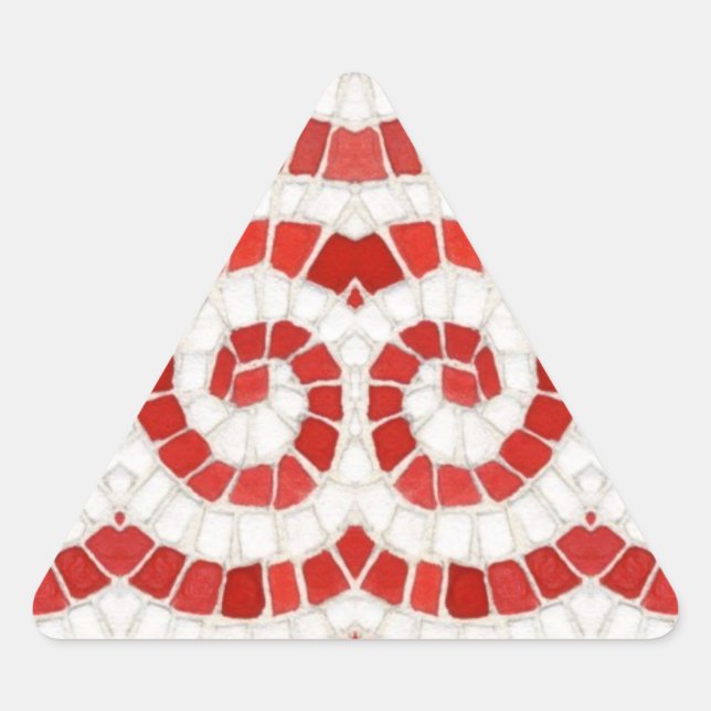 RED IONIC MOSAIC Triangle Stickers (Vorderseite)