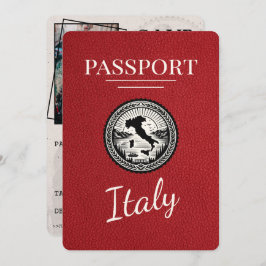 Red Italy Passport Save The Date
