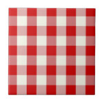 Red & Ivory Cottagecore Gingham Karo Kariert Fliese<br><div class="desc">Moderner Picknick-Trend im Frühling mit Gingham kariertes Tartan Muster in Rot und Elfenbeinfarben.</div>