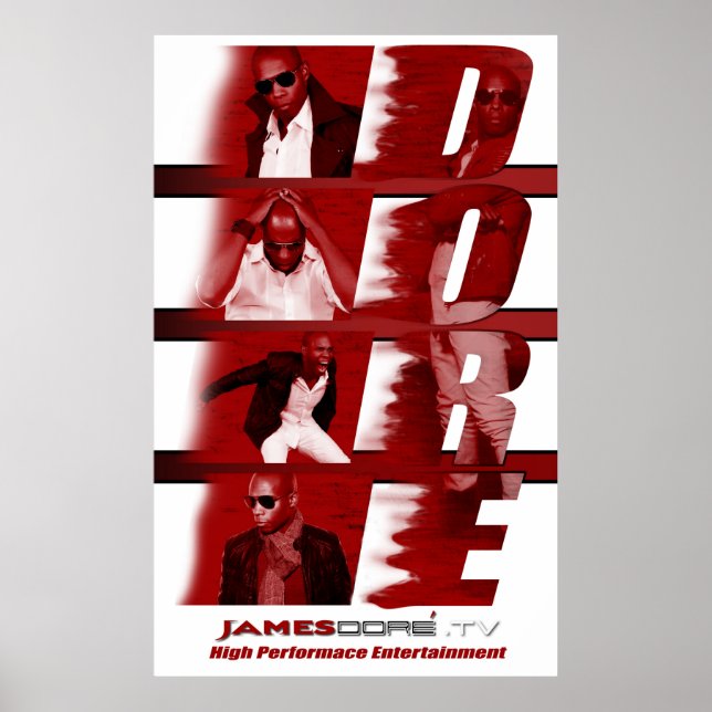 RED James Dore' Poster Weißer Hintergrund (Vorne)