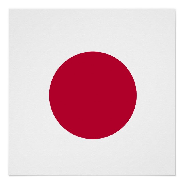 Red Japan Sun Poster (Vorderseite)