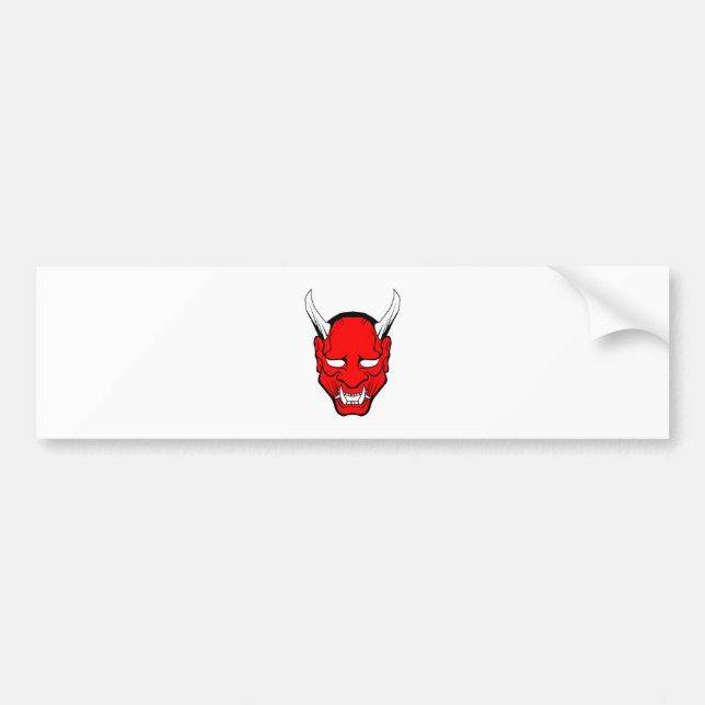 Red Japanese Hannya Mask Autoaufkleber (Vorne)