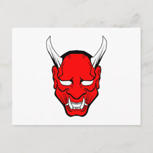 Red Japanese Hannya Mask Postkarte