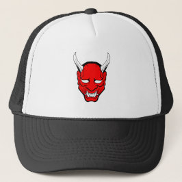 Red Japanese Hannya Mask Truckerkappe
