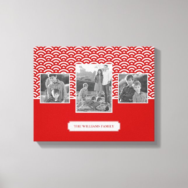 Red Japanese Pattern | Fotos und Texte aus der Fam Leinwanddruck (Vorderseite)