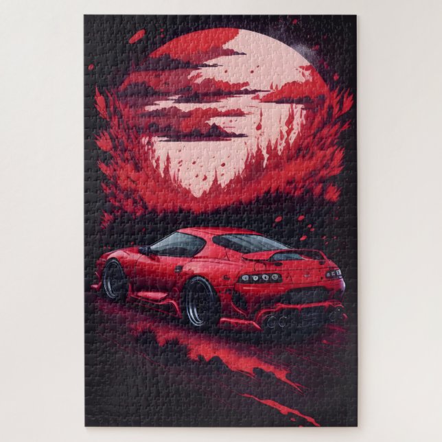 Red Japanese Supra Car Geschenk für Ihn Mancave (Vertikal)