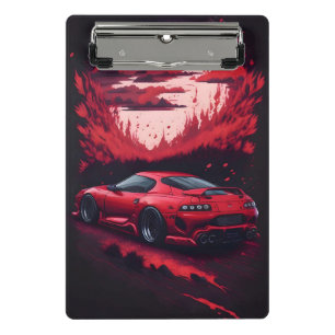 Red Japanese Supra Car Geschenk für Ihn Mini Klemmbrett